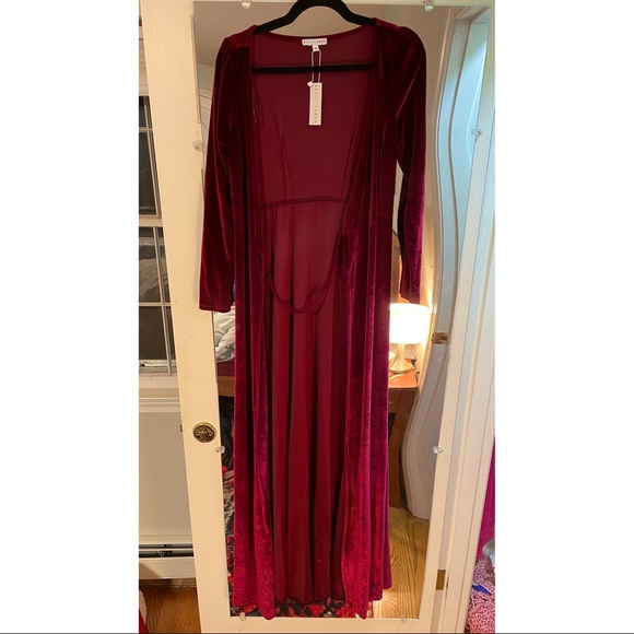 Baltic Born | Dresses | Esmerelda Velvet Wrap Maxi Dress In Merlot Size Xs  | Poshmark